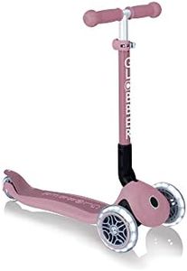 Globber Junior Fold Lights Ecologic Kick Scooter, Berry