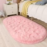 LOCHAS Ultra Soft Children Rugs Room Mat Modern Shaggy Area Rugs Home Decor 2.6' x 5.3', Pink