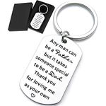 MOJELO Step Dad Father’s Day Gifts Keychain,Dad Gifts from Daughter Son, Any Man, Large