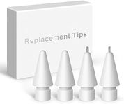 Replacement Tips for Apple Pencil 2nd Gen/1st Gen/USB-C/Apple Pencil Pro,No Wear Out Apple Pencil Tips,Metal Pencil Nibs for Precise Control-Pen Like 0.78mm Longer Tips for iPad Pencil-(4 Pack)