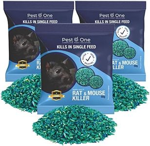 Rat & Mouse Poison Blue Grain - Kills in Single Feed Stongest Maximum Strength Rodent Killer for all weather 150g (3 x 50g)