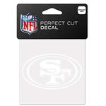 Wincraft NFL San Francisco 49ers 4x4 Perfect Cut White Decal, One Size, Team Color