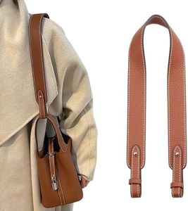 Jiesinlov Genuine Leather Shoulder Bag Straps Replacement for Picotin Handbags (Silver Brown-L)