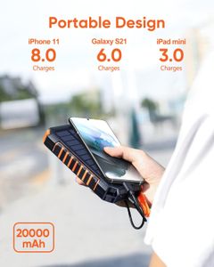 Hiluckey 26800mAh Wireless Solar Power Bank – USB-C Fast Charging Portable Charger