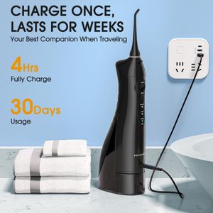 Hangsun Cordless Water Flosser – Black, Portable Oral Irrigator
