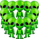 Meooeck 12 Pcs Alien Balloons 31.5 Inch Jumbo Green Alien Inflatable Balloons for Alien Space Party Halloween, Christmas, Birthday Prop Backdrop Decoration