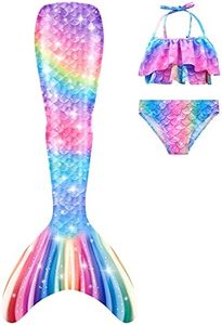 Mermaid Tails for Swimming Girls Swimsuit Princess Bikini Bathing Suit Set Birthday Gift for Kids,Girls, Children