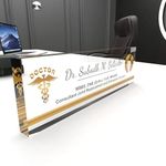 OOCLAS Office Desk Name Plate For Doctor, Doctor Desk Name Plate, Doctor Logo On Crystal Clear Acrylic Glass Block, Acrylic Desk Name Plates, Name Plate Size 8 X 2.50 X 0.70 Inches