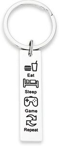 Gifts for Gamers Gamer Keychain Eat Sleep Game Repeat Gifts for Teen Gammers