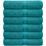 Casabella premium pack of 6 Hand Towels 100% cotton 500 GSM quick Dry super soft extra large Hand towels Pack 50x90 CM 6 Jade Green Hand towels for Bathroom, Kitchen use