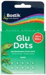 Bostik Glu Dots on a Roll - Removable, Double Sided Glue Dots, For Instant Fixing & Crafts, Easy to Use, No Mess, Clear, x200 Glu Dots