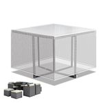 PATIO PLUS Garden Transparent Furniture Covers, Patio Cube Furniture Set Cover Waterproof, Patio Square Table Covers, Outdoor Rattan Furniture Cover Windproof, Anti-UV,125x125x71cm Transparent