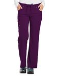 Dickies Xtreme Stretch Scrubs for Women, Drawstring Flare Leg Cargo Pant Plus Size 82011, 4XL, Ceil, Eggplant, Large