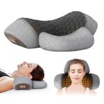Kenmohuo Fisiorest 3 in 1 Neck Massager, 2025 New Heated Massage Neck Pillow, Cervical Traction Bed Back Pillow Sleeping, Deep Massage and Relaxation, Ergonomic Design