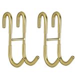 Simtive Shower Door Hooks (2-Pack), Towel Hooks for Bathroom Frameless Glass Shower Door, Shower Squeegee Hooks, Gold