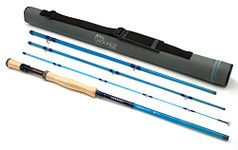 8wt Moonlit Lunar S-Glass Fiberglass Fly Fishing Rod (8' 6", 4 Piece, Light Blue, Fighting Butt)