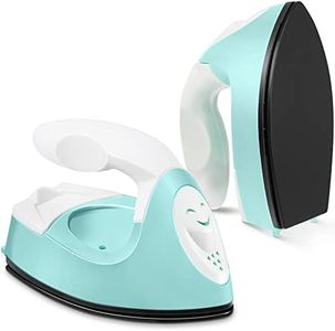 Mini Craft Iron Mini Heat Press Mini Iron Portable Handy Heat Press Small Iron with Charging Base Accessories for Beads Patch Clothes DIY Shoes T-shirts Heat Transfer Vinyl Projects (Mint Green)