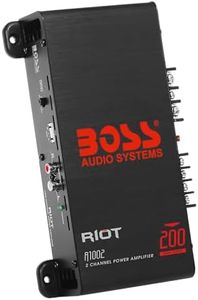 BOSS Audio Systems R1002 Riot Series Car Stereo Amplifier - 200 High Output, 2 Channel, Class A/B, 2/4 Ohm Stable, Low/High Level Inputs, Full Range, Use With Subwoofer