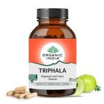 A TATA Product - Organic India Triphala - 180 Veg Capsules, Supports Immune System, For Balanced Bowel, Digestion & Gut Health, Contains Bioactives and Antioxidants, GMP & NPOP Certified Organic