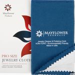 Mayflower Polishing Cloth for Silver, Gold, Platinum USA Made. Pure Cotton Pro Size Cleaning Cloth That Shines Like New Jewelry Watches Engagement Rings Silverware Coins Diamonds Musical Instruments