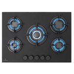 Klarstein Gas Cooker, 5 Burners Gas Hob, 10400W Built in 5 Ring Electric Hob, Campervan Cooktops Gas Cookers, Stainless Steel Glass Top Wok Burner, 5 Ring Kitchen Stoves LPG Cooker Gas Burners Units