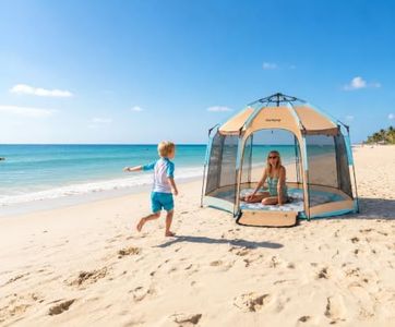 Honkpop Pop Up Beach Tent Sun Shelter Playpen, UPF 50+ Shade | Wind Resistant Play Tent with Sandbags, Easy Setup for Camping and Outdoor Family Activities