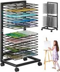 WISIMMALL Art Drying Rack for Classroom,18 Removable Shelves, Painting Drying Rack with Wheels, Functional & Mobile Paint Drying Rack,Stack Rack for Classroom, Art Studios and Schools