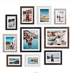 Giftgarden Multi Colors Picture Frames with Mat for Multiple Sizes Photos, Four 4x6, Four 5x7, Two 8x10, Assorted Gallery Photo Frame Collage for Wall or Tabletop, Set of 10