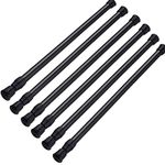 Tension Rod, SIQUK 6 Pack Shower Curtain Rod Adjustable Cupboard Bars Spring Black Extendable Rod for DIY Projects, 15.7 to 28 Inches