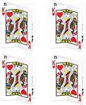 Beistle 54924 4 Pieces 3-D Playing Card Centrepieces, 30cm, Multicoloured