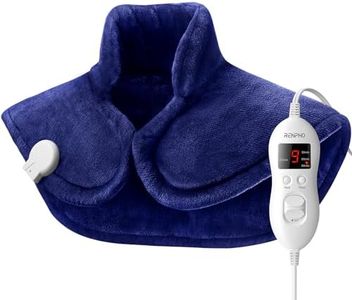 RENPHO Neck Shoulder Heating Pad, 19"x 24" Electric Weighted Heat Pad for Back, Birthday Gifts for Women Men Mom Dad, Fast Heating, Machine Washable, ETL Certified, Blue