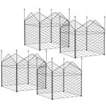 Outsunny Garden Chicken Wire Cloche, 12" x 14" Plant Protector from Animals, 4 Pack Metal Crop Cage to Keep Animals Out, Black