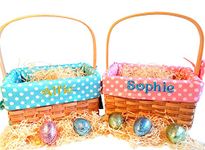 Personalised Easter Gift Baskets Empty Easter Basket For Kids Children Easter Hamper Kids Easter Gifts PINK