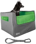 Kurgo Rear Skybox Booster for Dogs, Includes Dog Seatbelt Tether, Carseat for Pets Up to 30 Pounds, Helps with Canine Car Sickness, Rear Seat Use Only, Grass Green/Charcoal