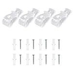 4 Sets Plastic Roman Roller Blind Chain Cord P Clips Hooks Child Safety Roller Blind Clips for Vertical Roman Roller Blinds with 8 Screws and 8 Plastic Pillars (Clear)