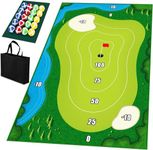 Ultimate Golf Chipping Game 20 Grip Balls & 5ft x 3ft Velcro Golf Mat, Golf Chipping Mat Perfect for Indoor & Outdoor Play