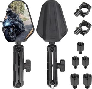 Universal Motorcycle Mirror, Upgraded 2X Motorbike Side Mirror Set, Adjustable Double Roller ATV Mirror, Universal 7/8" Handlebar Rear View Mirrors, For Street Bikes Cruisers Moped Dirt Bike (Black) ﻿