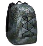 Invicta Backpack, PIXEL CAMO GREEN Knapsack, Book Bag, for Teen, Girls&Boys, Large Capacity, For School, Sport, Free Time, Double-Sided, Italian Design, black/multicolor