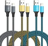 SHUSEL for iPhone Charger 3 Pack 6FT USB Lightning Cable MFi Certified Fast Charging Nylon Braided for iPhone Charger Cord Compatible with iPhone 14 Plus 14 pro max 13 12 11 XS X XR 8 Plus 7 6 SE 5s