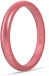 Enso Rings Halo Elements Silicone Ring – Stackable Wedding Engagement Band – Breast Cancer Awareness - Size 7