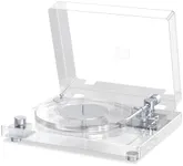 Vinyl Record Player,Transparent Acrylic Turntable with Bluetooth 5.3 & Belt-Drive,w/Carbon Tonearm, Heavy Base, Built-in Preamp, 33⅓/45 RPM, Aux-in Functionality, Wireless Streaming