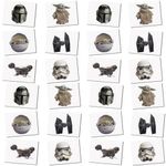 Unique Mandalorian The Child Multi-color Paper Tattoos (Pack of 24) | Assorted Designs for Galactic Party Decor | Epic Fun for Kids and Fans