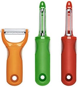 Oxo Good Grips 3-Piece Peeler Set, Stainless-Steel, Green/Orange/Red, 10-inch, Multi, 0719812033761