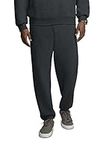 Fruit of the Loom Men's Eversoft Fleece Sweatpants with Pockets, Moisture Wicking & Breathable, Sizes S-4x, Black Heather, Large