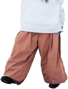 xwxwseui DOOREK Super Baggy Style Snow Pants for Men Women Insulated Ski Pants Unisex 3L Fabric Waterproof Cargo Snow Pants (Dark Pink, One Size)