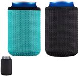 YALIYU Can Cooler, 2 PCS Beer Can Bottle Cooler Sleeve, Can Sleeves for Drinks Cans, Insulators Holder Non-Slip Bottle Cooler for Cola Beer Water Bottle Sleeve(Black Blue), Can Holder