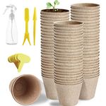 TCBWFY 3”Seed Pots for Planting,100 Pack Seed Starter Peat Pots,Heavy Duty Thickened Peat Pots for Seedlings,Paper Pulp Peat Pot Organic Germination Starter Pots for Planting,Planting Cups for Seeds