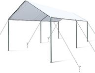 IDEALHOUSE Carports, 10x20 ft Outdoor Heavy Duty Car Canopy Metal Garage Boat Shelter Party Tent, White