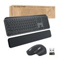 Logitech MX Keys Combo for Business | Gen 2, Full Size Wireless Keyboard and Wireless Mouse, with Keyboard Palm Rest, Bluetooth, Logi Bolt, Quiet Clicks, Windows/Mac/Chrome/Linux, QWERTY UK - Grey