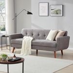 Tbfit 78" W Linen Sofa Couch, Mid C